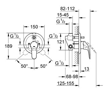 Смеситель Grohe Euroeco 32747000 для ванны с душем