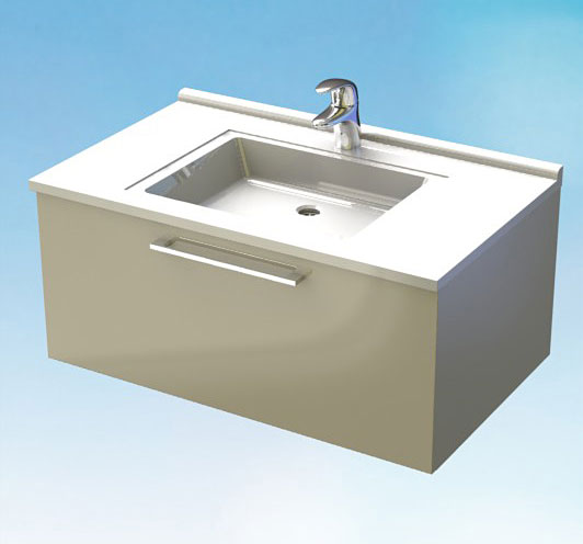 Тумба с раковиной De Aqua Квадро 2 (80 см)