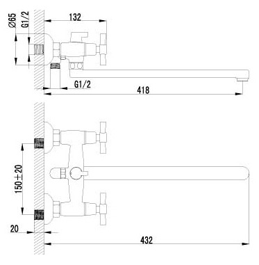 Смеситель Lemark Neo LM2212C универсальный