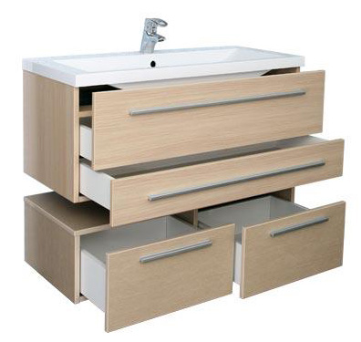 Тумба Aquanet Нота 90 подкатная светлый дуб