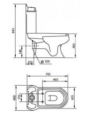 Унитаз-компакт Cezares King Palace