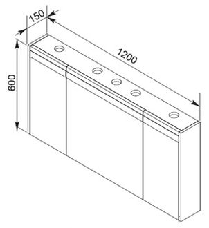 Зеркало-шкаф Aquanet Лайн 120 камерино