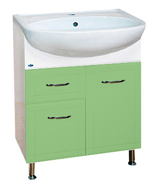 Тумба с раковиной Misty Уют 60 с 1 ящиком салатовая