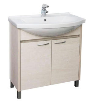 Тумба с раковиной Aquanet Донна 80 беленый дуб