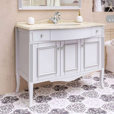 Тумба с раковиной Timo Aura 110 M-VR bianco/silver