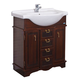 Тумба с раковиной Aquanet Луис 60 темный орех