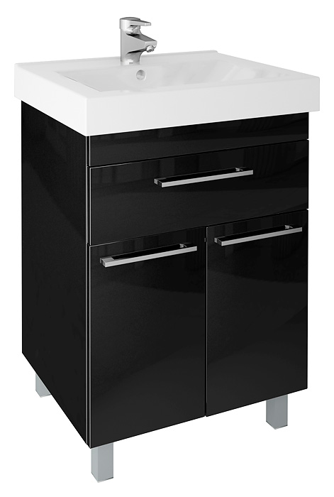 Тумба с раковиной Cezar Unicus 60 черная верхний ящик