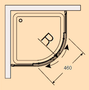 Душевой уголок Provex S-lite 4004-SR-05-GL 90 см