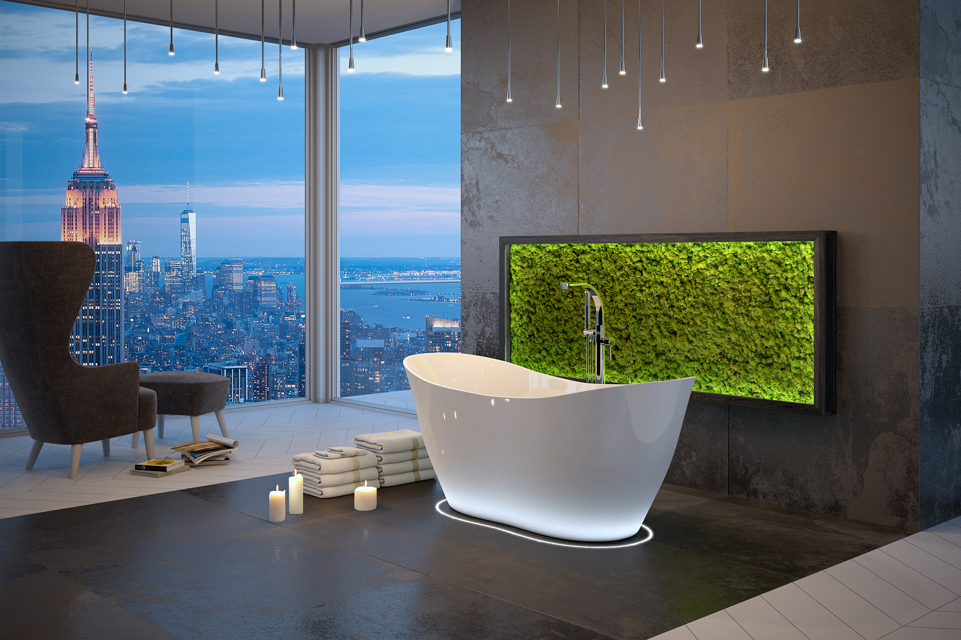 Ванна из литого мрамора BESCO VIYA 160