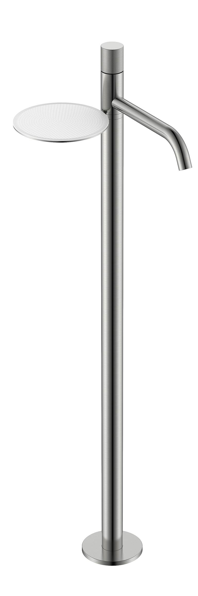 Смеситель Boheme STICK напольный для умыв. Nikel Brush с ручкой SPIRALE 120-NB.4