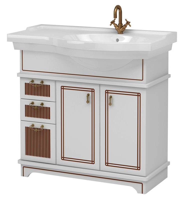 Тумба с раковиной Aquanet Луис 90 белая R