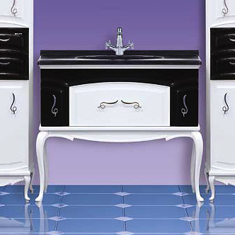 Тумба с раковиной Misty Флоренция бело-черный