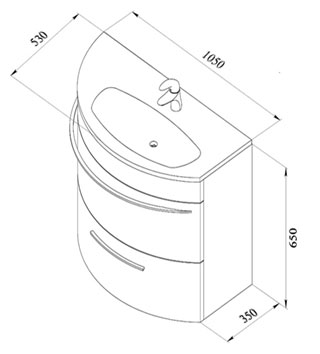Тумба с раковиной De Aqua Эскалада 100 R