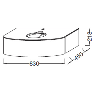 Тумба с раковиной Jacob Delafon Presquile 85 белый бриллиант