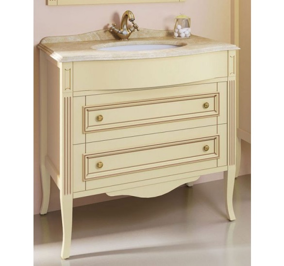 Тумба с раковиной Timo Aura 90 M-V avorio/bronze