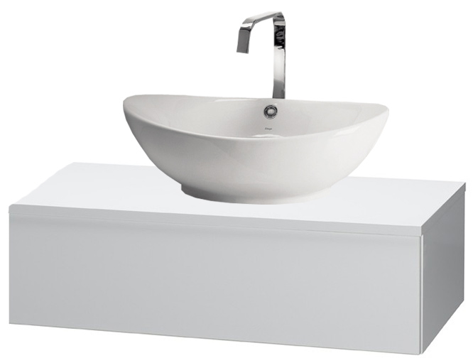 Тумба с раковиной Dreja Top S 75 белый глянец