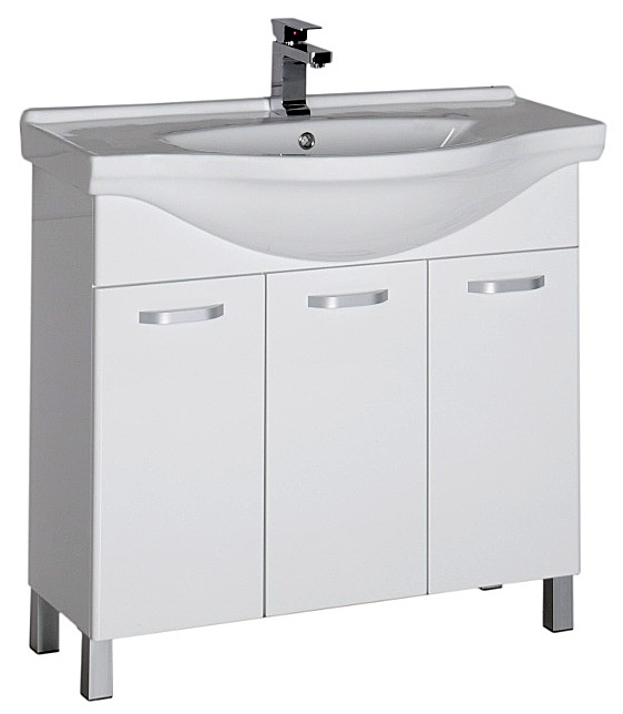 Тумба с раковиной Aquanet Глория 90 белая