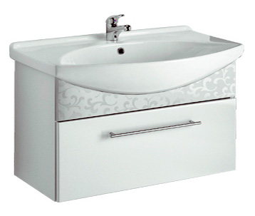 Тумба с раковиной Dreja Ornament 105 декор белый