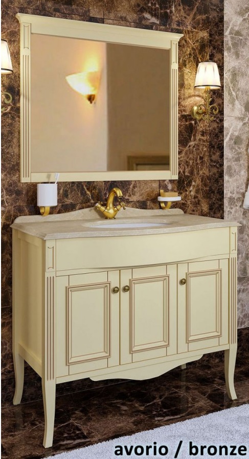 Тумба с раковиной Timo Aura 100 M-R avorio/bronze