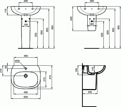 Пьедестал Ideal Standard Tesi T033501