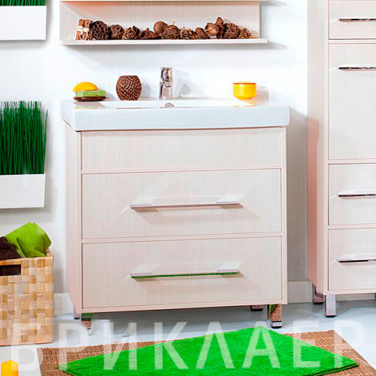 Тумба с раковиной Бриклаер Чили 80 светлая лиственница