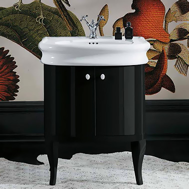 Тумба с раковиной Simas Lante LAM70 черный глянцевый