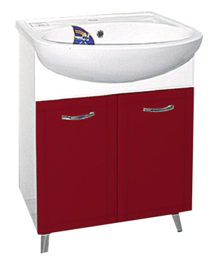 Тумба с раковиной Misty Уют 60 прямая бордо