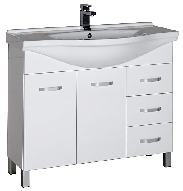 Тумба с раковиной Aquanet Глория 100 белая