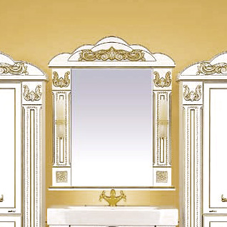 Зеркало Misty Барокко 80 белое патина