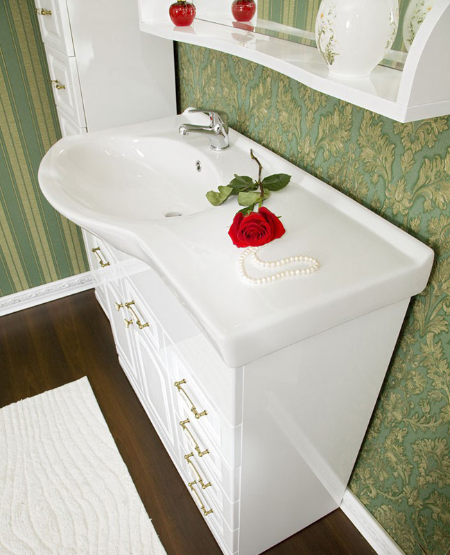 Тумба с раковиной Бриклаер Анна 90 белая L