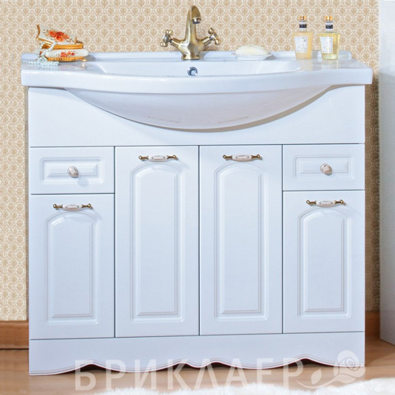 Тумба с раковиной Бриклаер Анна 100 белая