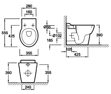 Унитаз приставной Jacob Delafon Ove E1584