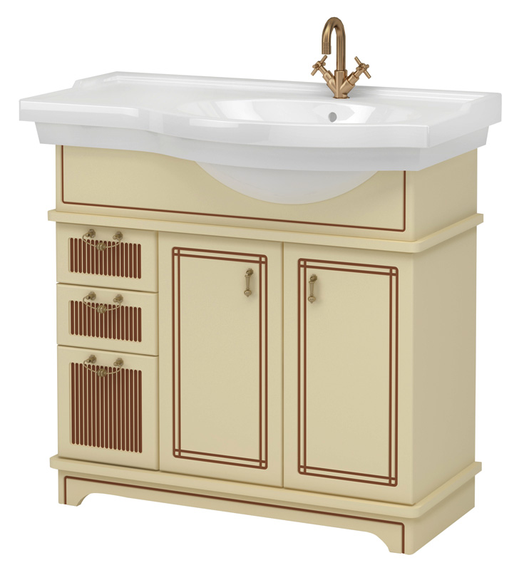 Тумба с раковиной Aquanet Луис 90 бежевая R