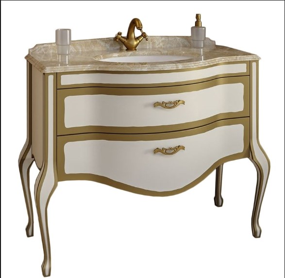 Тумба с раковиной Ellen plus 100 M-V 9001-G (9001 с золотом)