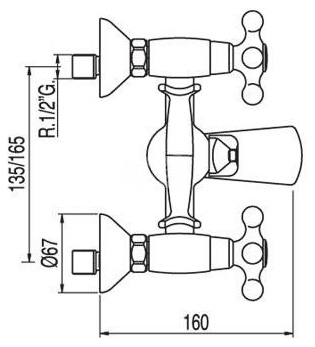 Смеситель Tres Clasictres ceramic 5.32.176.01 для ванны с душем