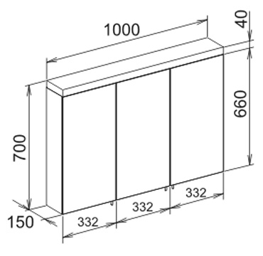 Зеркало-шкаф Keuco Royal Reflex 100 см