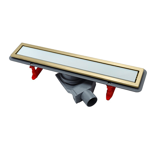 Confluo Premium White Glass Gold Line 650 Линейный трап PESTAN