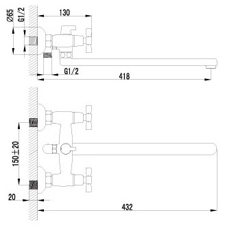 Смеситель Lemark Benefit LM2512C универсальный