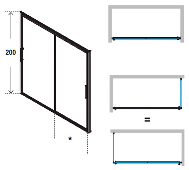 Душевая дверь в нишу Novellini Rose Rosse 2M ROSE2M116-1K