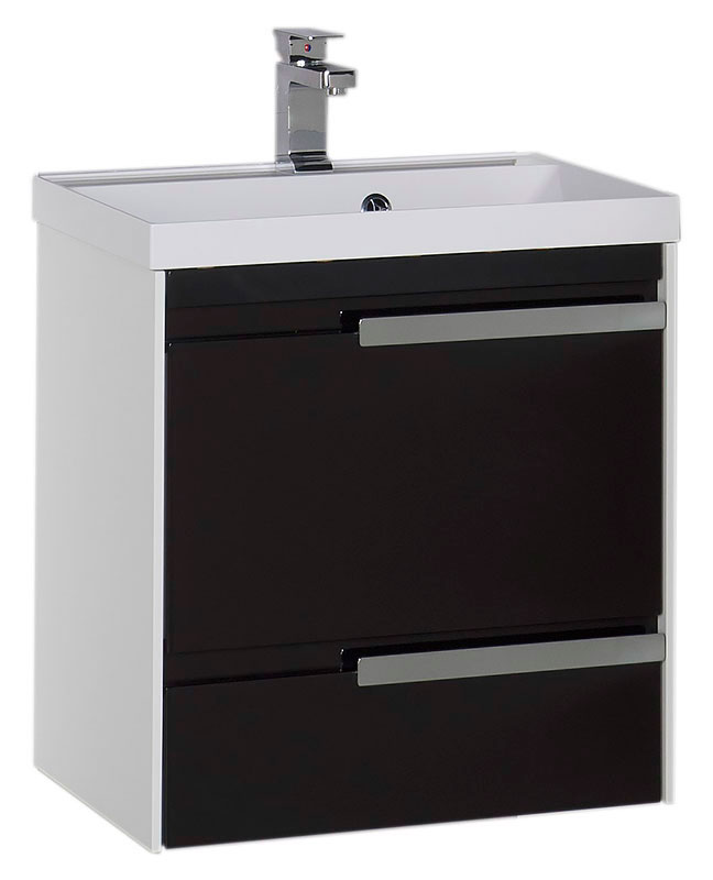 Тумба с раковиной Aquanet Тиволи 60 черная
