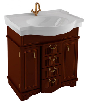 Тумба с раковиной Aquanet Луис 80 темный орех