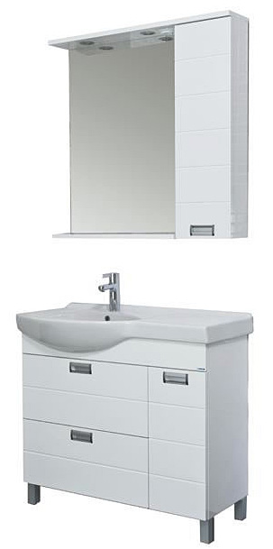 Мебель для ванной Aquanet Сити 90 белая L