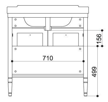 Тумба с раковиной Caprigo Альбион 80 BIANCO Light Vintage с ящиками