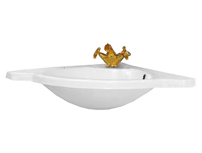 Тумба с раковиной Misty Olimpia Lux 60 угловая черная патина