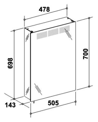 Зеркало-шкаф Keuco Royal T1 R 50 см