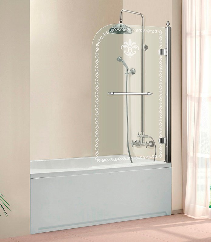 Шторка для ванны Cezares RETRO-A-V-1-80/145-CP-Cr-R