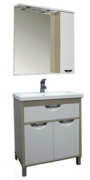 Тумба с раковиной Aquanet Гретта 75 светлый дуб