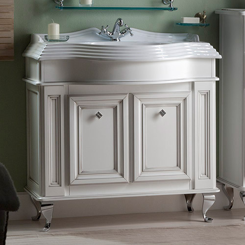 Тумба с раковиной Caprigo Фреско 100 BIANCO alluminio