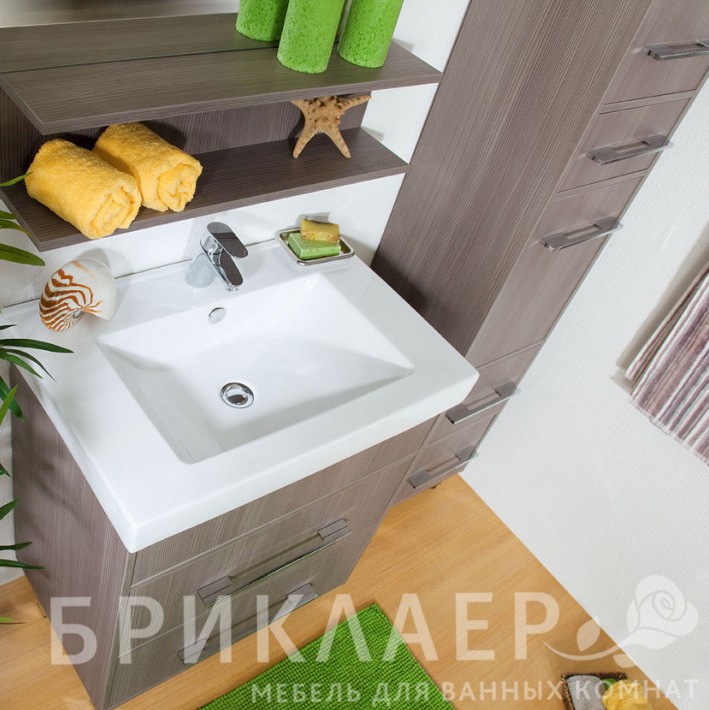 Тумба с раковиной Бриклаер Чили 70 серая лиственница