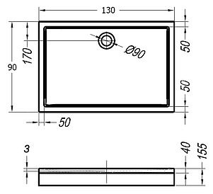Поддон для душа Kolpa San Flamenco 130x90